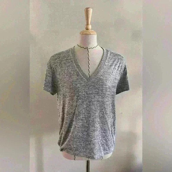 Rag & Bone Heather Gray Knit V-Neck T-Shirt - Size XS - Picture 2 of 8